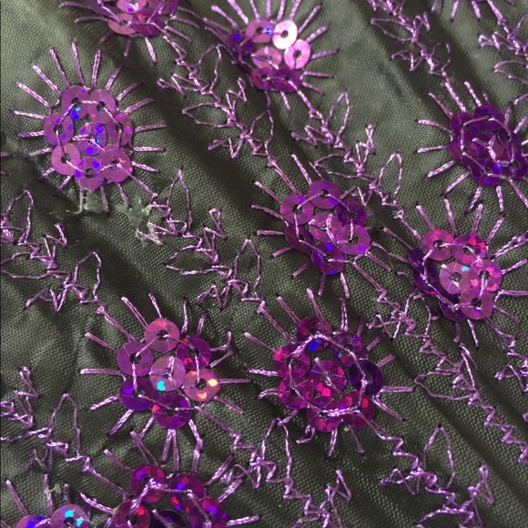 Deluxe sequin foldable fan (Royal Purple) - Picture 2 of 2